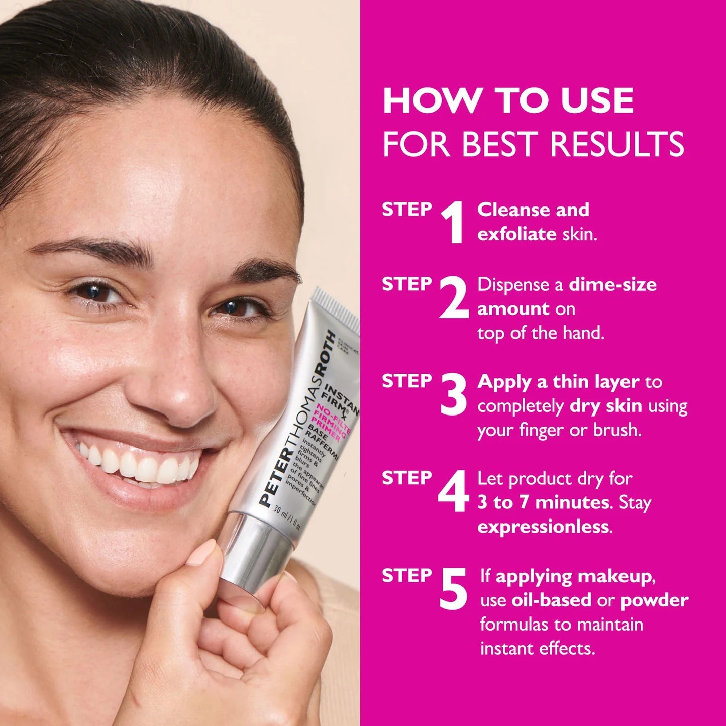 Peter Thomas Roth | Instant FIRMx® No-Filter Primer, Instant Skin Tightener, Skin Firmer, Makeup Primer For Face, Blurring Face Primer