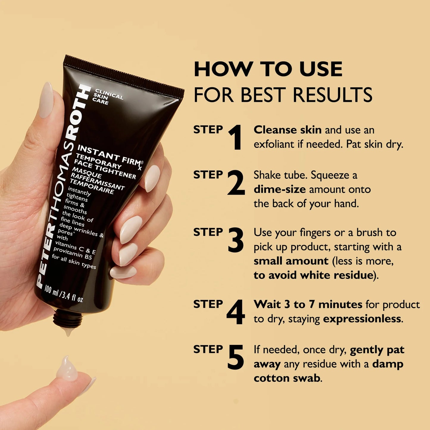 Peter Thomas Roth | Instant FIRMx® Temporary Face Tightener | Firm and Smooth the Look of Fine Lines, Deep Wrinkles and Pores
